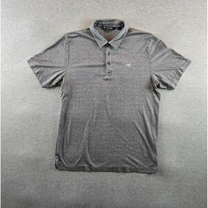 Travis Mathew Polo Mens‎ Large Pima Cotton Blend Beige Golf Polo Shirt Geometric